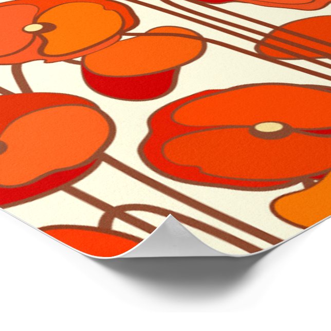 Art nouveau Poppies Poster (Hörn)