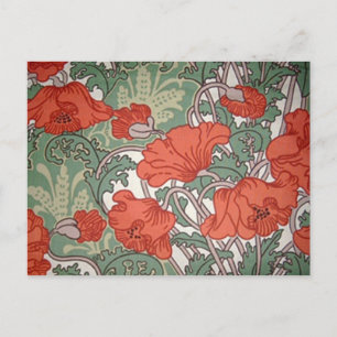 Art nouveau Poppies Vykort