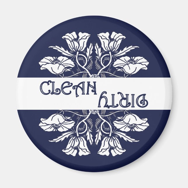 Art nouveau Poppy Dishwasher Magnet (Framsidan)