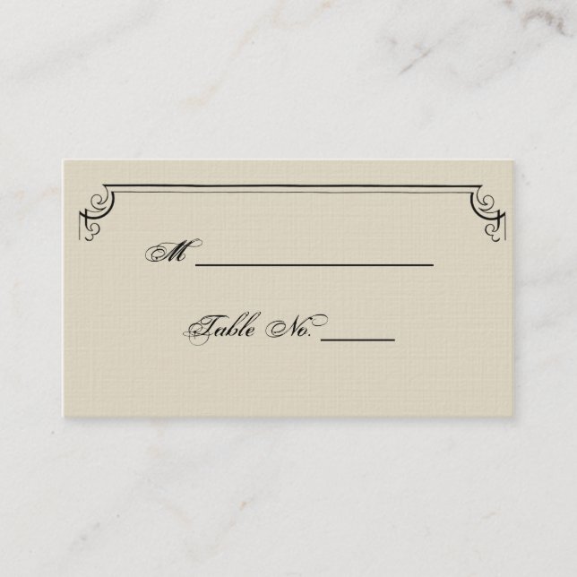 Art nouveau Posh Bröllop-platskort Placeringskort (Framsida)