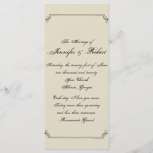 Art nouveau Posh Bröllopsprogram Program