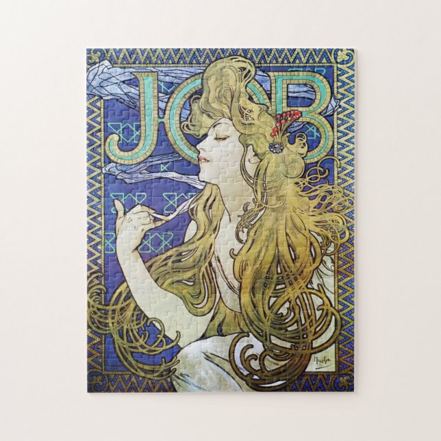 Art Nouveau Poster by Alphonse Mucha - Job Girl Pussel (Vertikal)