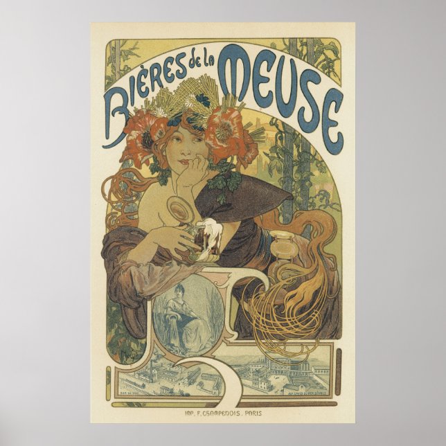 Art nouveau Poster - Fransk Beauty (Framsidan)