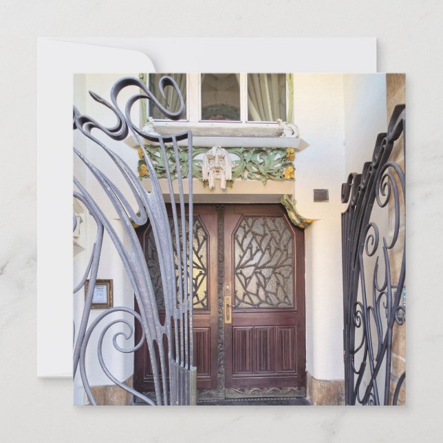 Art nouveau Prague Door Julkort (Framsida)