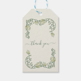 Art Nouveau pretty cream wedding thank you card Presentetikett