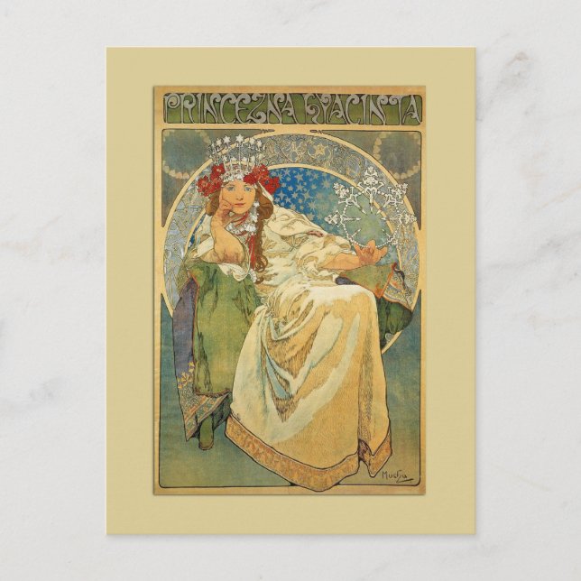 Art nouveau Princess Postcard Vykort (Framsida)