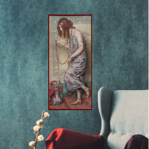 Art nouveau prinsessan och hennes apmålning poster