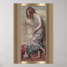 Art nouveau prinsessan och hennes apmålning poster
