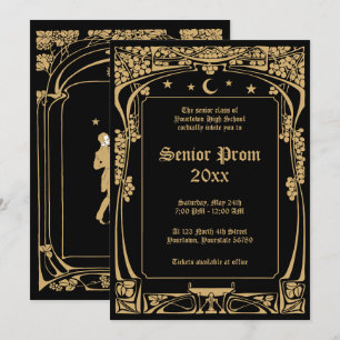 Art nouveau Prom Inbjudningar