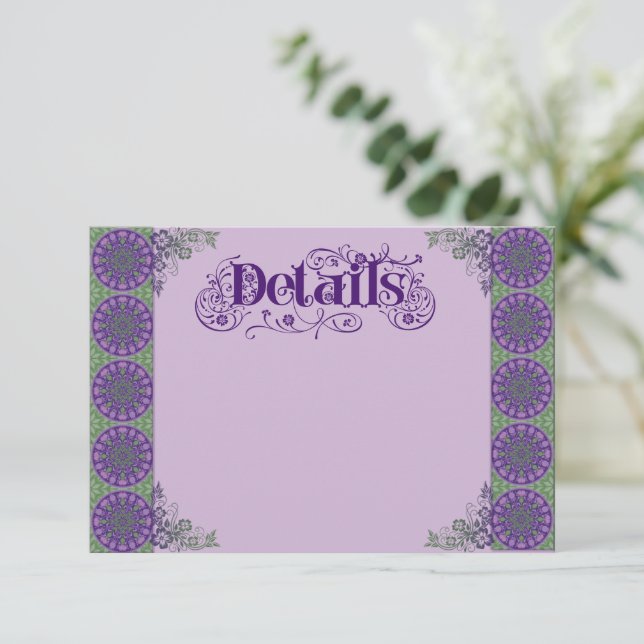 Art Nouveau Purple Thistle Wheel Tilläggskort (Stående Fram)