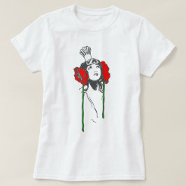Art nouveau Queen Red Poppies Ozma of Oz T Shirt
