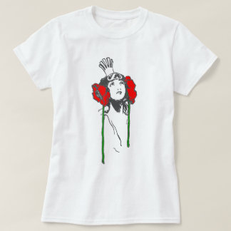 Art nouveau Queen Red Poppies Ozma of Oz T Shirt