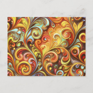 Art Nouveau: Radiant Baroque twirls  postcard Vykort