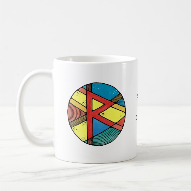 Art Nouveau Raidho Rune Mug – BALANCE! Kaffemugg (Vänster)