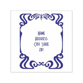 Art nouveau ram adress självfärgande stämpel