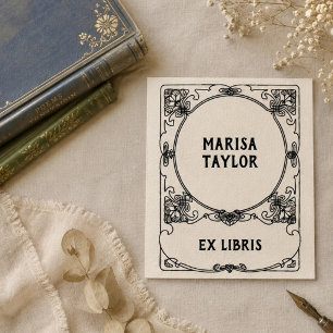 Art nouveau-ram ex libris stämpel