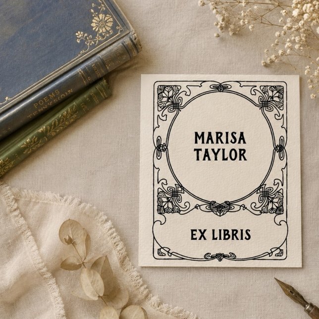 Art nouveau-ram ex libris stämpel (Skapare uppladdad)