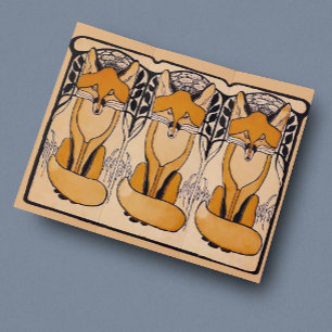 Art nouveau rävar poster