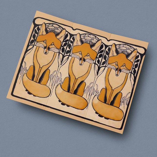 Art nouveau rävar poster (Skapare uppladdad)