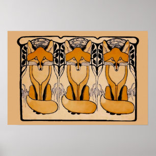 Art nouveau rävar poster