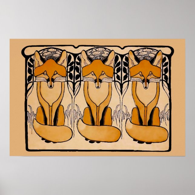 Art nouveau rävar poster (Framsidan)
