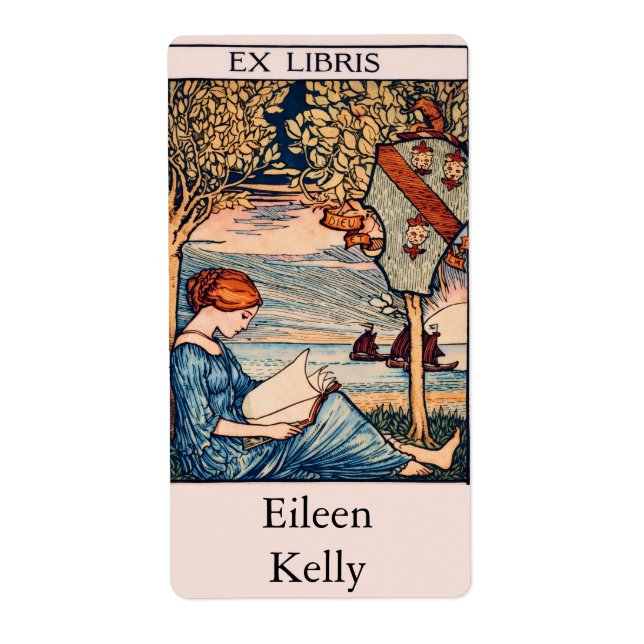 Art Nouveau Reading Woman Fraktsedel (Framsidan)