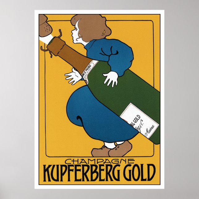 Art nouveau Reklam Poster Skriv ut: Champagne (Framsidan)