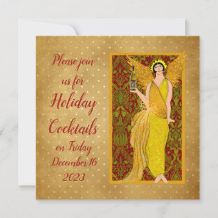 Art nouveau Retro Helgdag Angel Inbjudningar