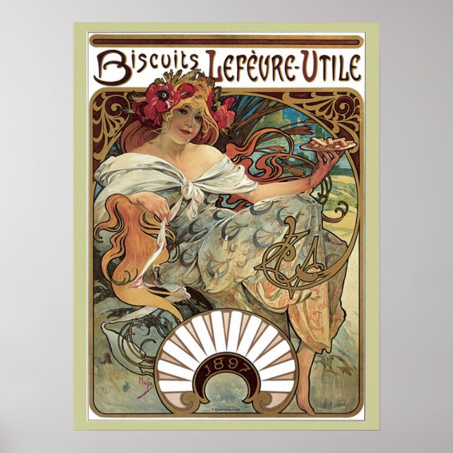 Art nouveau Retro Poster 18 x 24 (Framsidan)