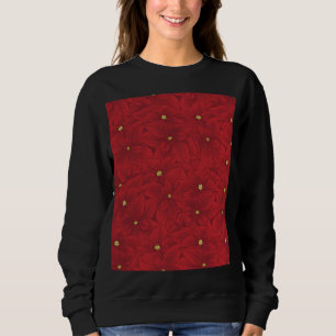 Art nouveau Retro Red Blommigt jul Poinsettia T Shirt