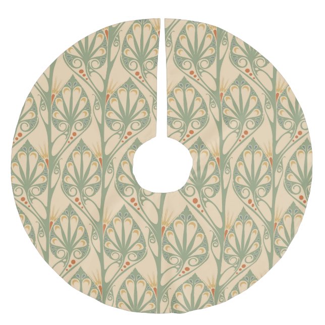 Art nouveau, Retro Tapet Design. Julgransmatta Borstad Polyester (Framsidan)