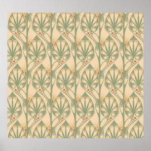 Art nouveau, Retro Tapet Design. Poster