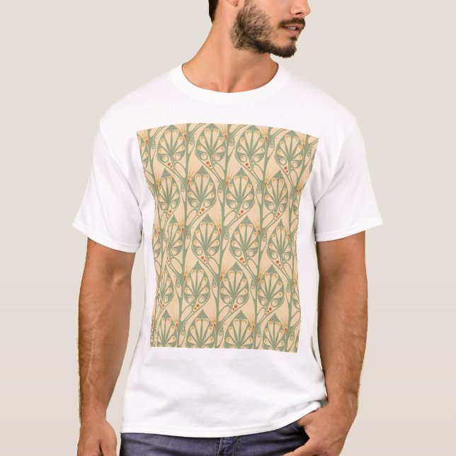 Art nouveau, Retro Tapet Design. T Shirt (Framsida)