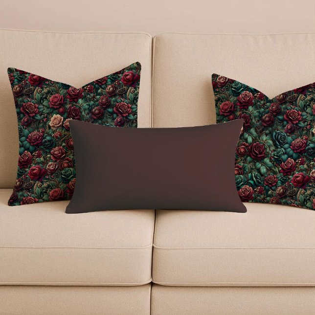 Art Nouveau Ros Maximalist Turkos Kastkudde Kudde (Art Nouveau Rose Maximalist Teal Throw Pillow)