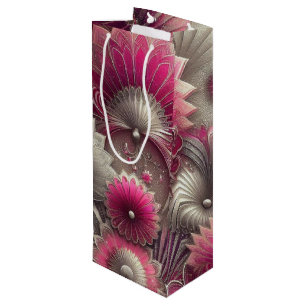Art nouveau Rosa och Silver Fläkt