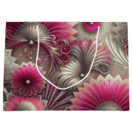 Art nouveau Rosa och Silver Fläkt