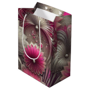 Art nouveau Rosa och Silver Fläkt