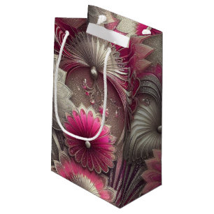 Art nouveau Rosa och Silver Fläkt