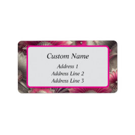 Art nouveau Rosa och Silver Fläkt Adressetikett