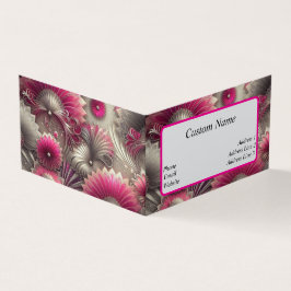 Art nouveau Rosa och Silver Fläkt Visitkort