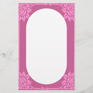 Art nouveau Rosa ros Brevpapper