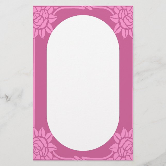 Art nouveau Rosa ros Brevpapper (Framsida)