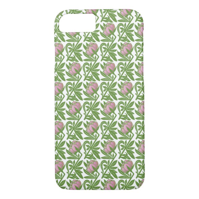 Art nouveau rosa vatten ligger tapet Case-Mate iPhone skal (Baksida)
