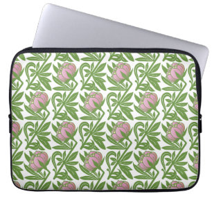 Art nouveau rosa vatten ligger tapet laptop sleeve