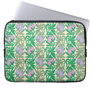Art nouveau rosa vatten liljeläsk laptop sleeve