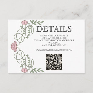Art Nouveau rosabruden webbplats QR Tilläggskort