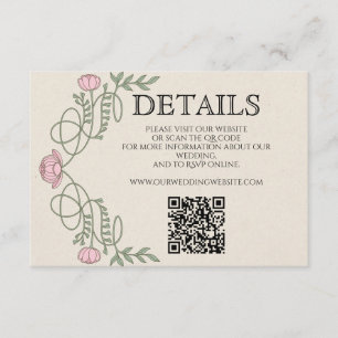 Art Nouveau rosabruden webbplats QR Tilläggskort