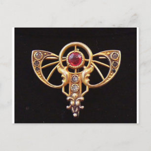art nouveau Ruby Paste PIN 2 Vykort