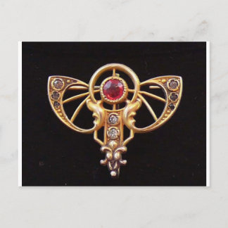art nouveau Ruby Paste PIN 2 Vykort