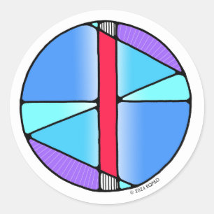 Art nouveau Rune Isa - STILLNESS! Runt Klistermärke